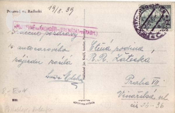 Pustevně na Radhošti 1939 95 002 ●